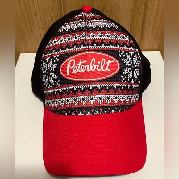 Peterbilt Trucks Black & Red Ho-Ho-Ho Holiday Print Hat/Cap - Picture 2 of 10